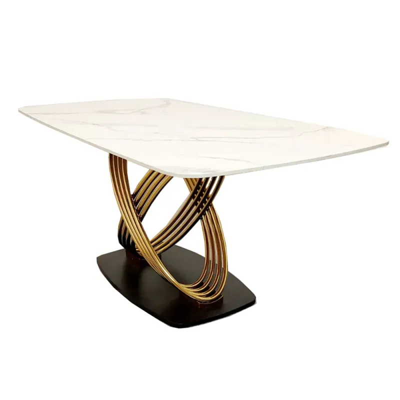 Orion Gold 1.8m Dining Table with Polar White