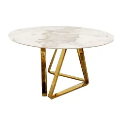 Nero Gold 1.3m Round Dining Table