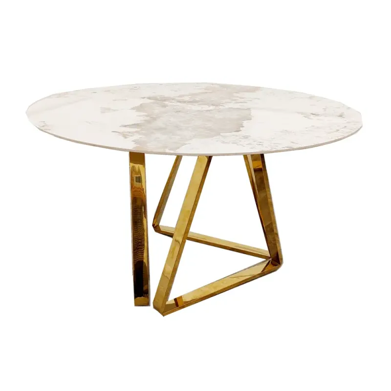 Nero Gold 1.3m Round Dining Table